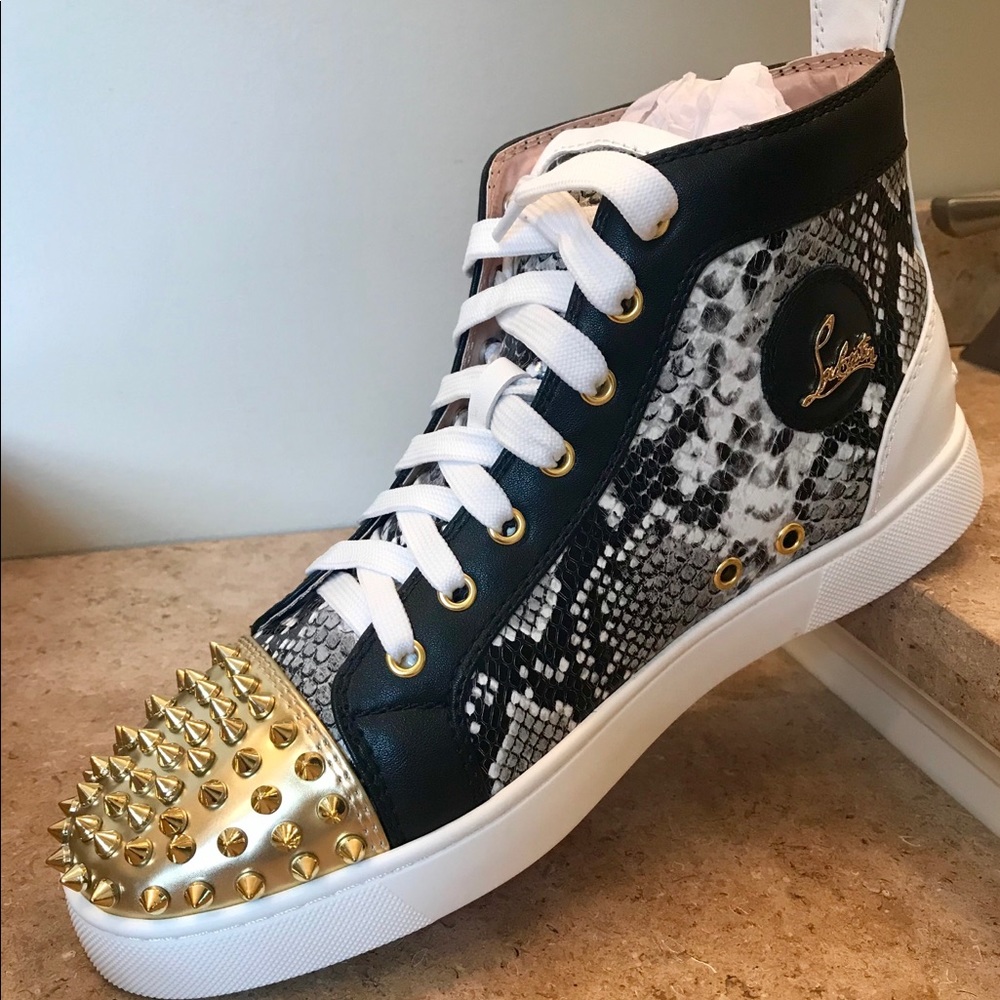 Unique snakeskin, spiked sneakers!